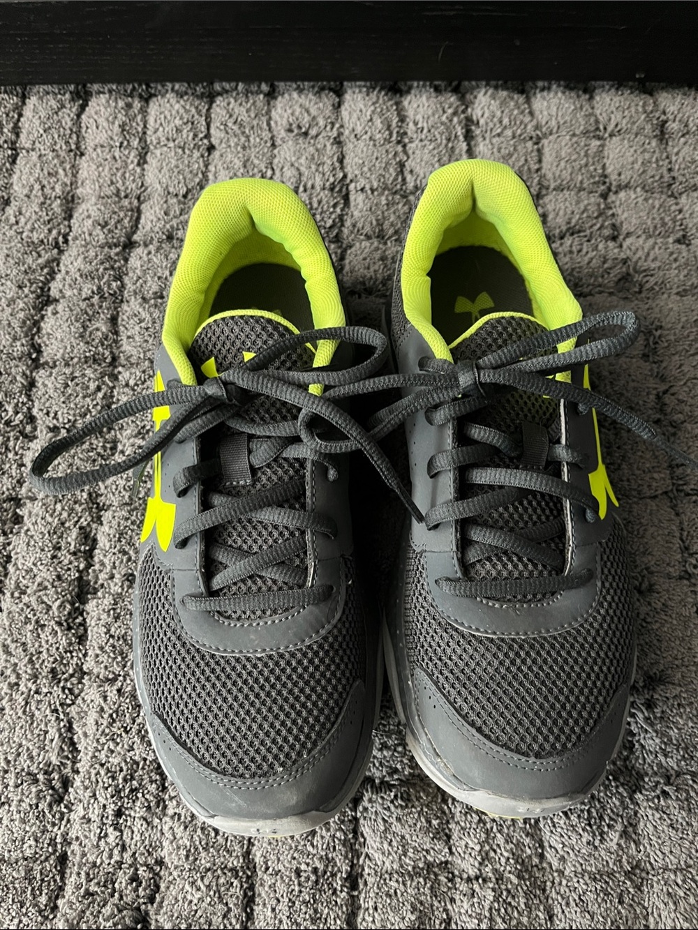 Under Armour Kids Gray & Neon Yellow Lace-Up Sneakers - NEW LISTING!